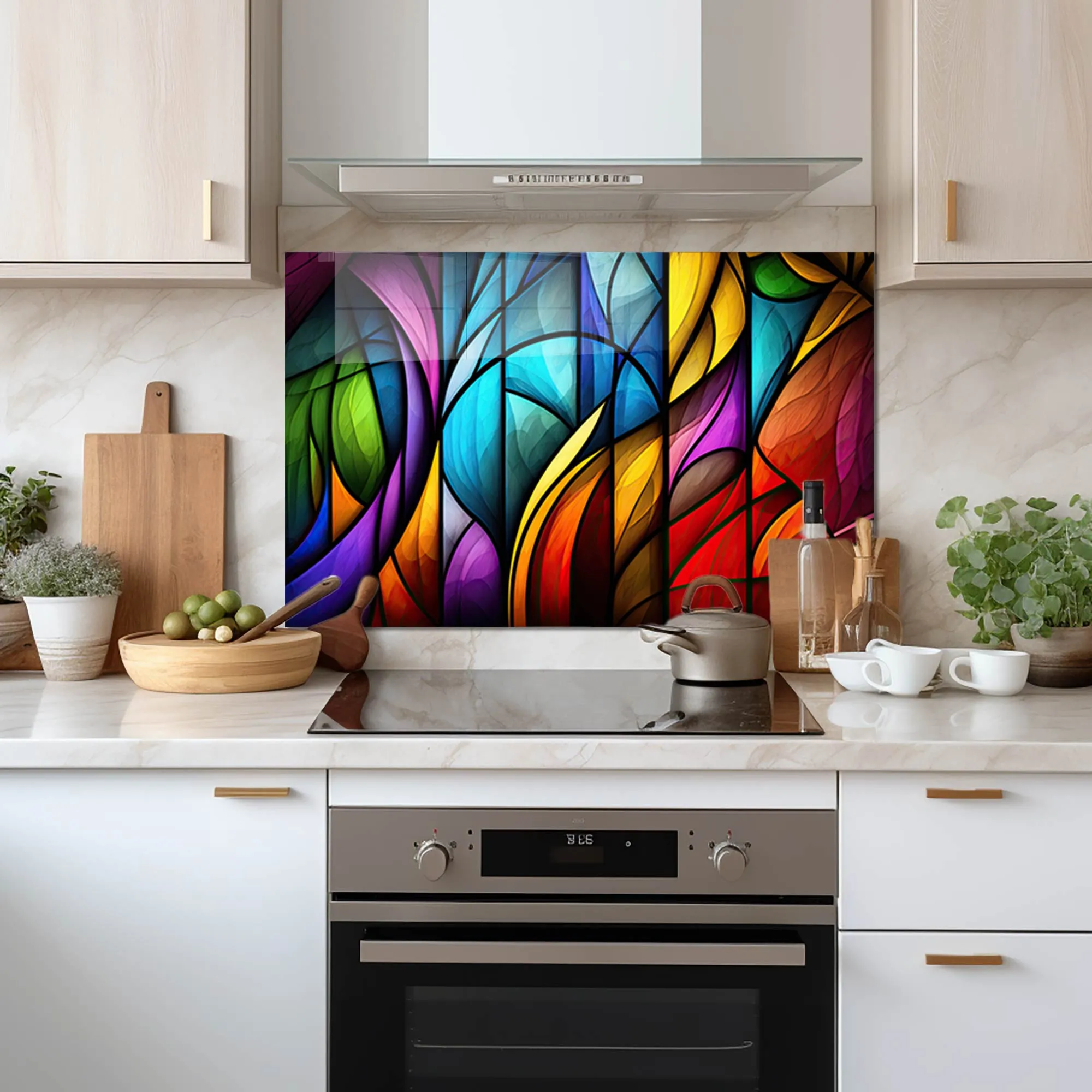 Abstract Brushes - Glass Splashback