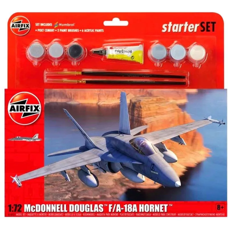 Airfix 1:72 Mcdonnell Douglas F/A-18A Hornet Large Model Starter Set