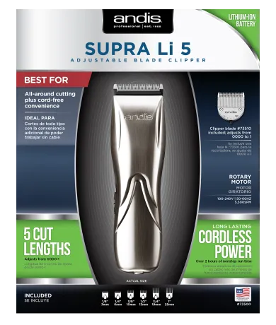 Andis Supra Li 5 Rotary Motor Cordless Clipper