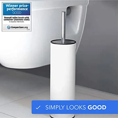 Bamodi Toilet Brush with Holder - Free Standing Stainless Steel Toilet Brushes Including 3