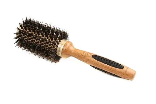 Bass Brushes 736473100991-Bass Brushes-Medium Round Brush with 100% Natural Bristle   Nylon Pins & Style & Condition Round - Hair Pure Bamboo 1 Brush