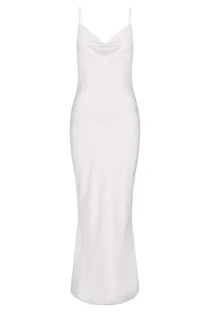 Bias Slip Dress White