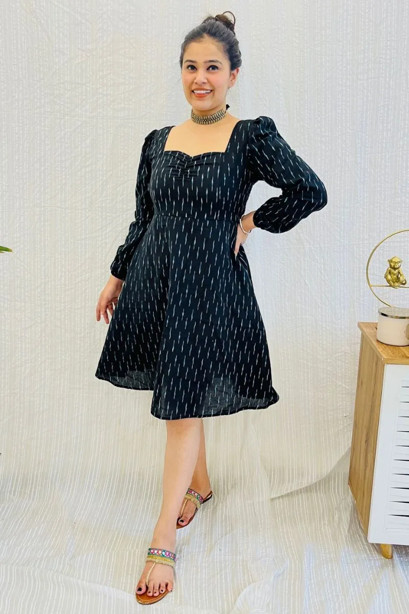 Black Ikat Summer Dress