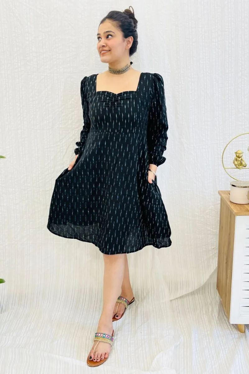 Black Ikat Summer Dress