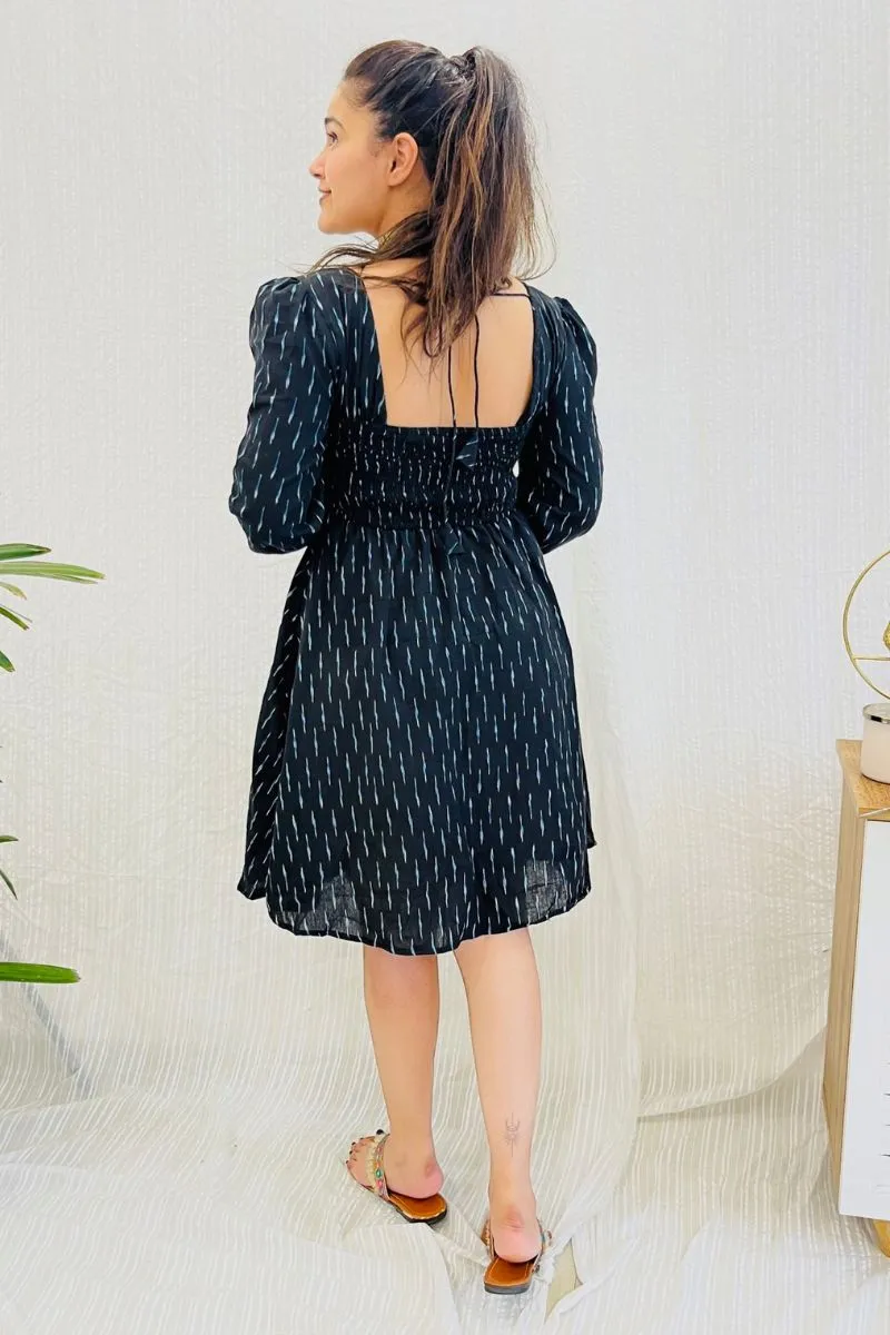 Black Ikat Summer Dress