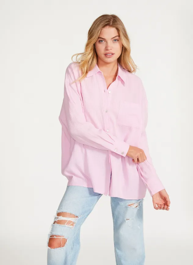 Blanca Pink Collar Neck Long Sleeve