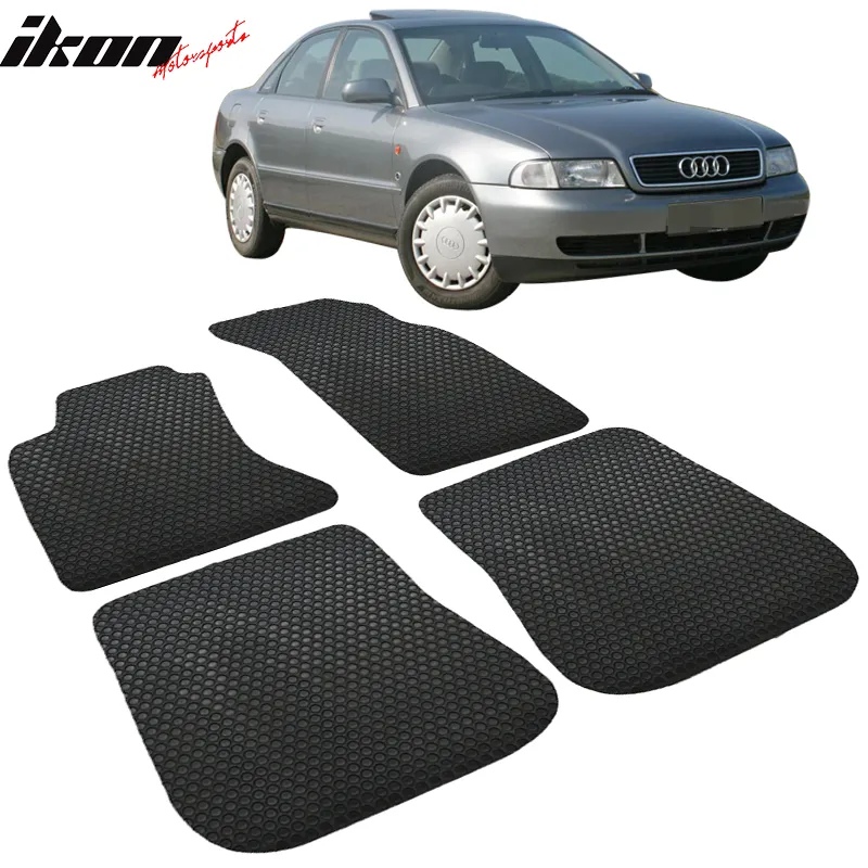 Car Floor Mat for 1996-2001 Audi A4 4Dr Black Carpet Latex 4PC