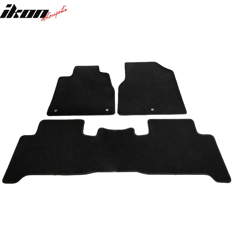 Car Floor Mat for 2007-2013 Acura MDX Black Front Rear  Nylon 3 PCS