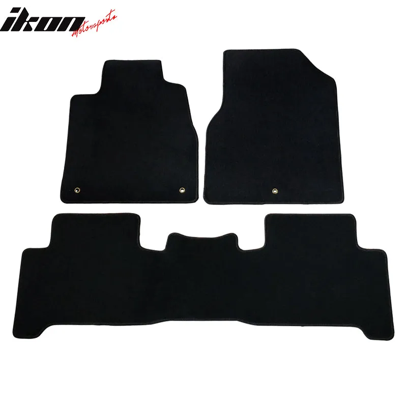 Car Floor Mat for 2007-2013 Acura MDX Black Front Rear  Nylon 3 PCS