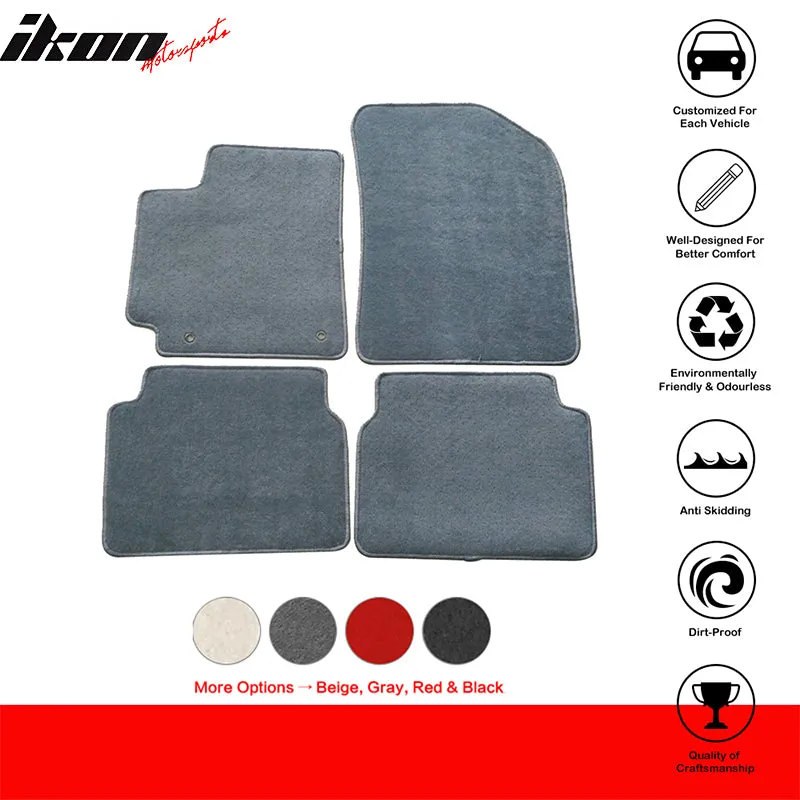 Car Floor Mat for 2009-2013 Toyota Corolla Gray Carpet 4PC Nylon