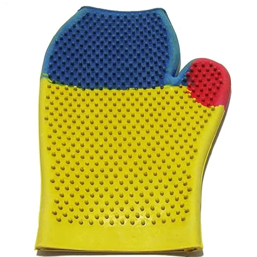 Chullbull Bathing and Grooming Gloves for Dogs and Cats (Yellow)