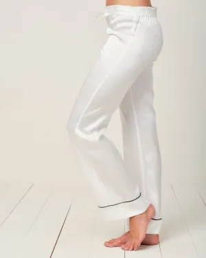 Elisabetha Silk Pyjama in Moonlight White - Bottom