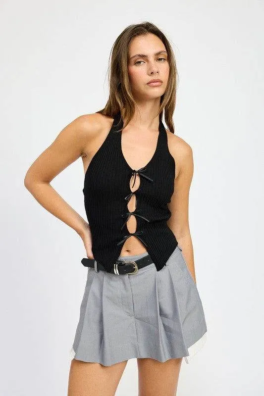 Emory Park Halter Neck To With Bow Details