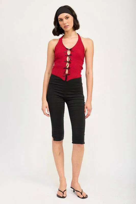 Emory Park Halter Neck To With Bow Details