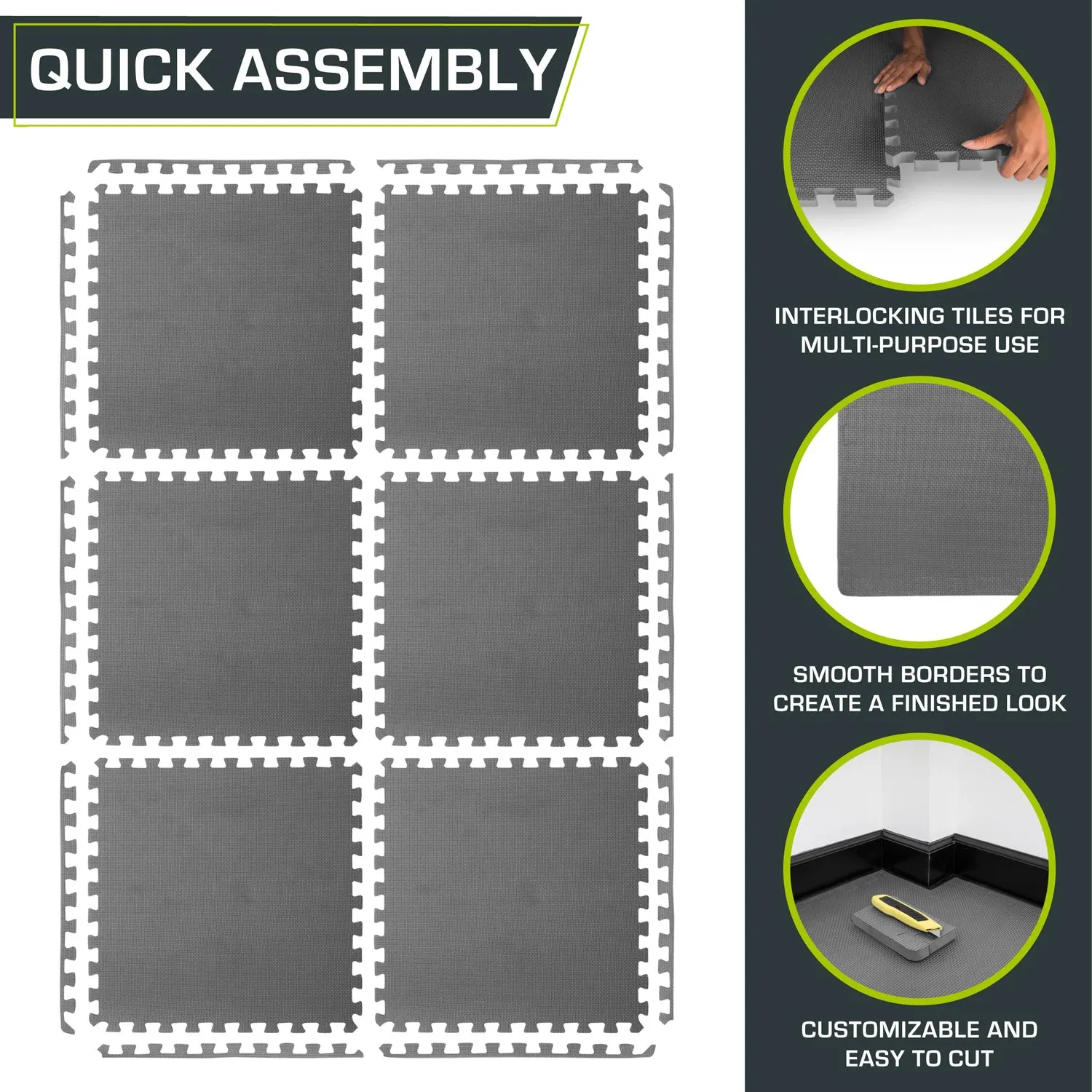 Exercise Puzzle Mat 1-in, 24 Sq Ft