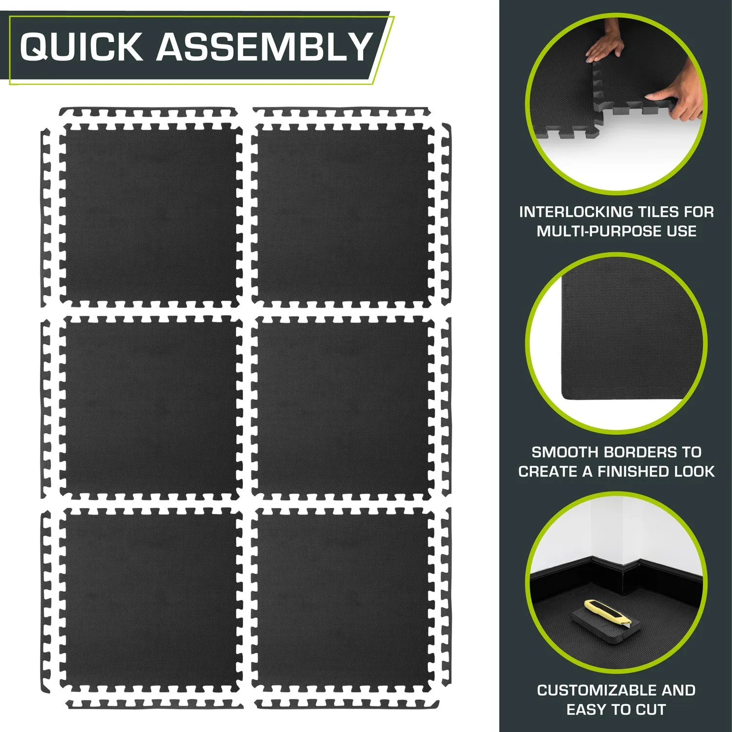 Exercise Puzzle Mat 1-in, 24 Sq Ft