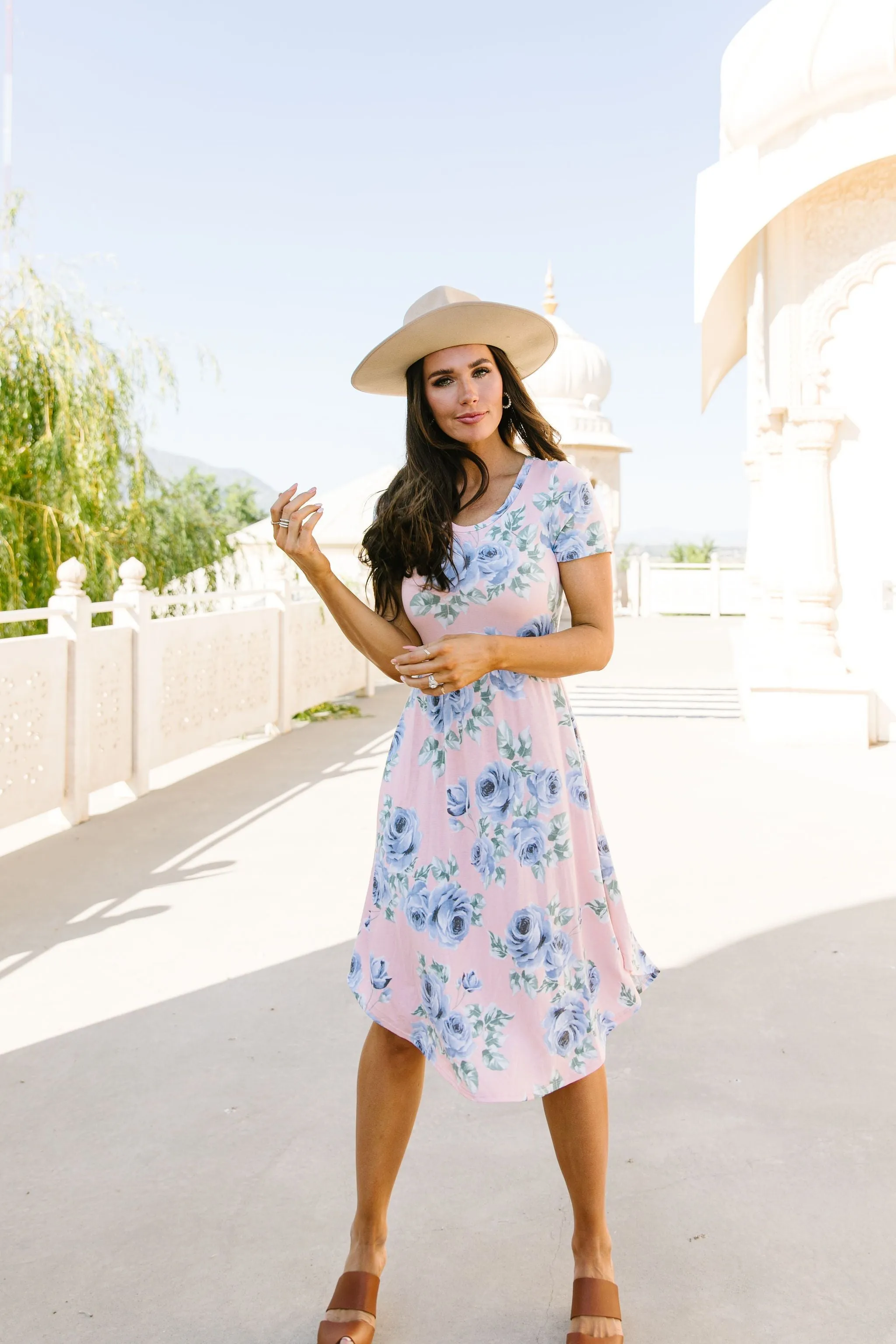 Feminine Floral Dress in Pink