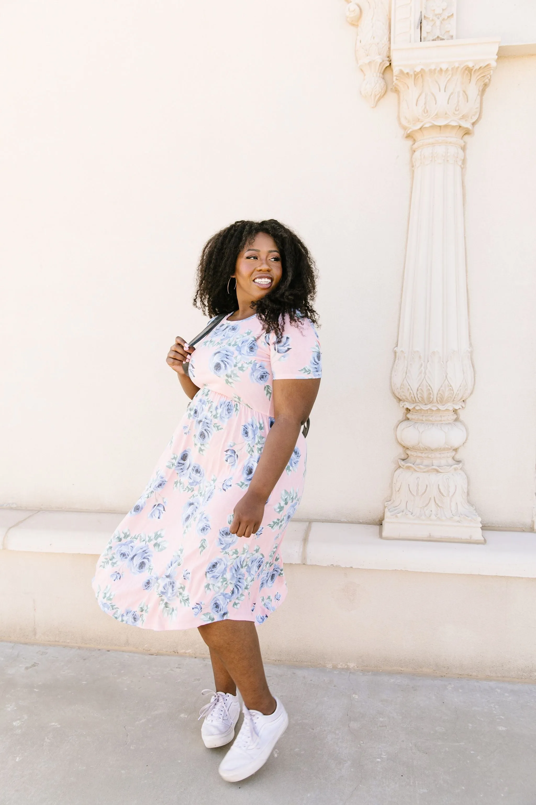 Feminine Floral Dress in Pink