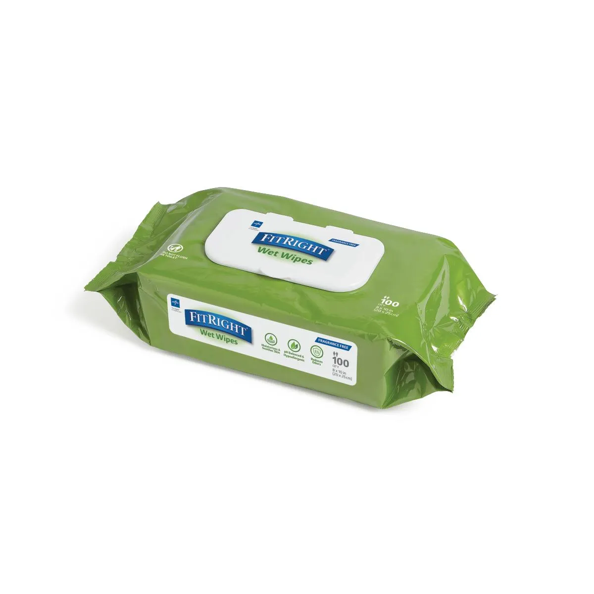 FitRight Aloe Fragrance-Free Wet Wipes, 8" x 10", Flip Top Lid (case of 6)