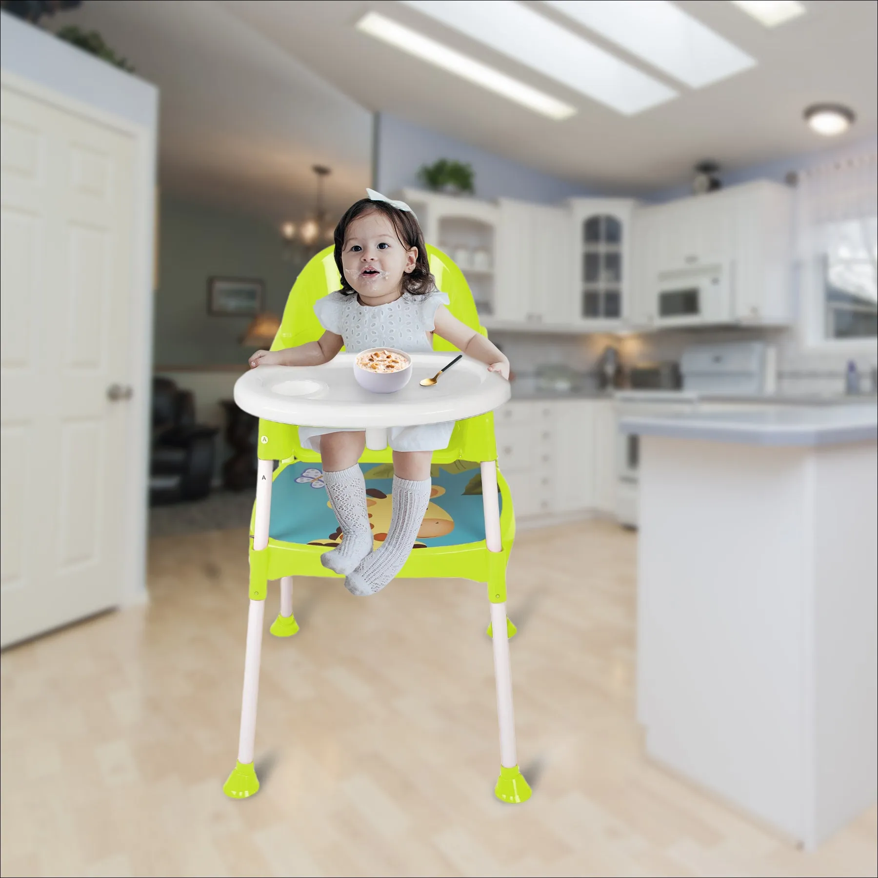 Giraffe Lime Green High Dining Chair