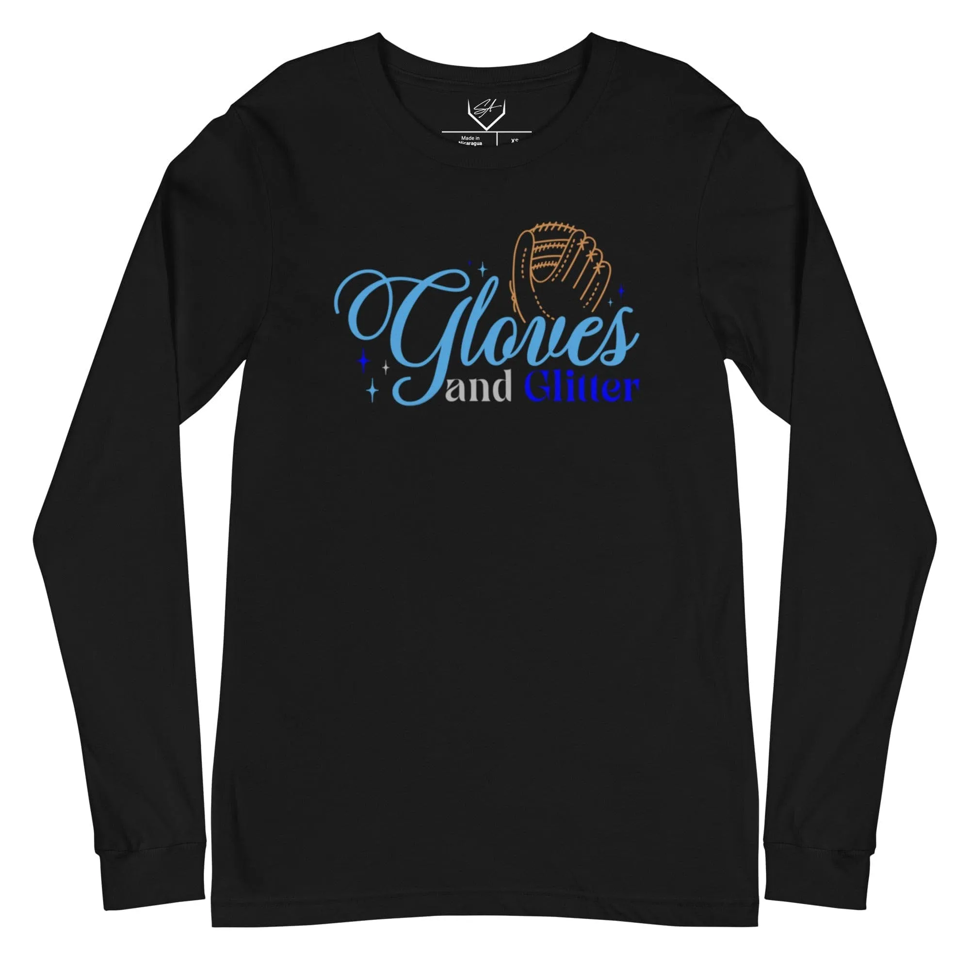 Gloves And Glitter Blue - Adult Long Sleeve