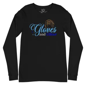 Gloves And Glitter Blue - Adult Long Sleeve