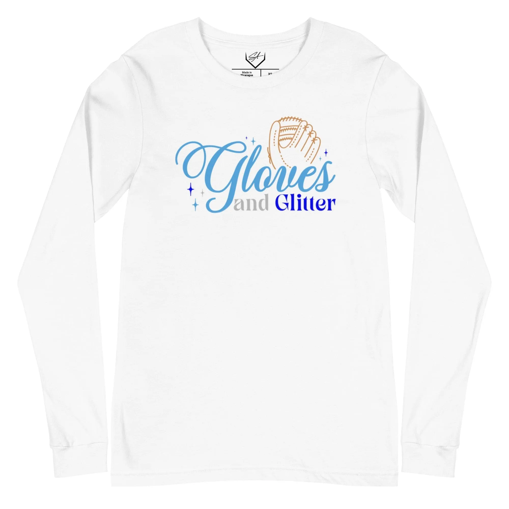 Gloves And Glitter Blue - Adult Long Sleeve