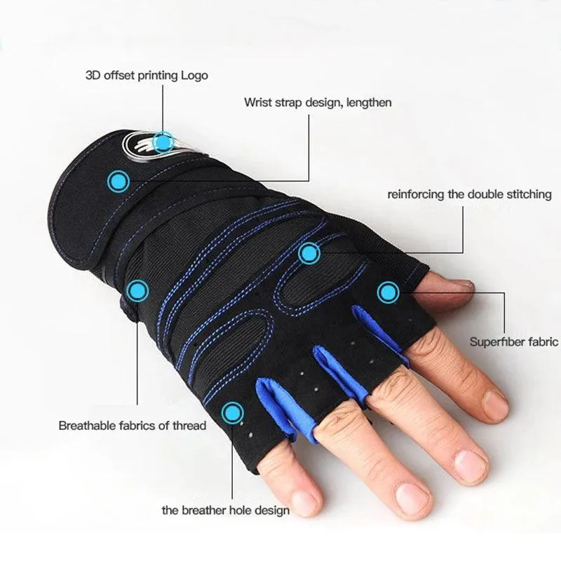 Gym Gloves for Men and Women: Fitness Weight Lifting Wristband Gloves for Bodybuilding, Training, and Cycling