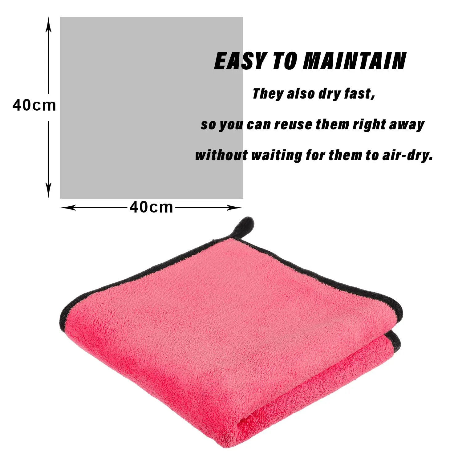 Heart Home Cleaning Towel | Reusable Cleaning Cloths for Kitchen | Duster Towel for Home Cleaning | 400 GSM Cleaning Cloth Towel with Hanging Loop | 40x40 | Pink