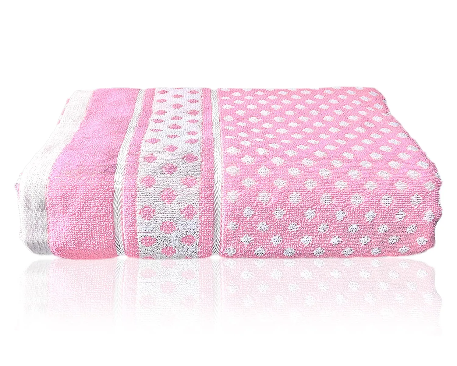 Heart HomeDot Printed Super Soft, Fluffy, and Absorbent, Cotton Bath Towel Perfect for Daily Use, 30"x60"- Pack of 4 (Pink & Sky Blue)