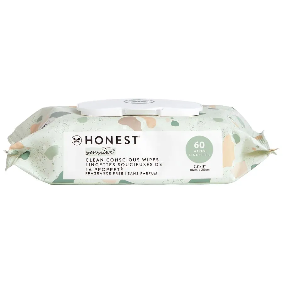 Honest Sensitive Clean Concscious Wipes 60ct