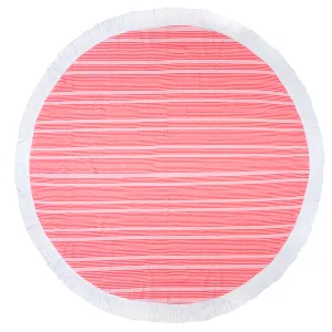 Horizon Coral Round Beach Towel