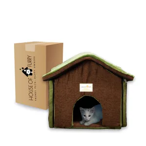 House of Furry Burno Hercules Washable Hut Style House for Dogs and Cats (Dark Coffee)