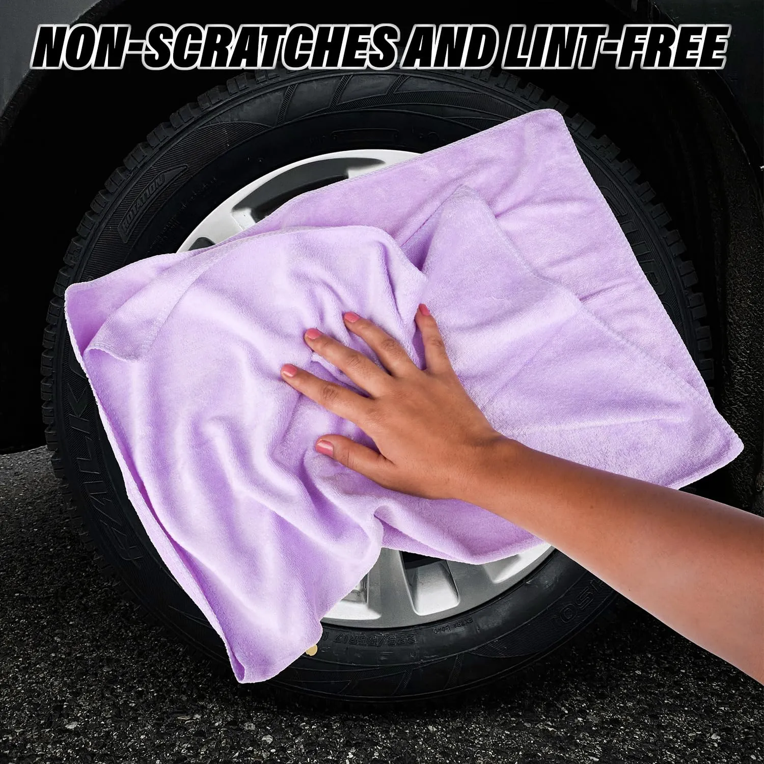 Kuber Industries Cleaning Towel | Reusable Cleaning Cloths for Kitchen | Duster Towel for Home Cleaning | 400 GSM Cleaning Cloth Towel for Car | Bike | 50x70 | Pack of 2 | Purple