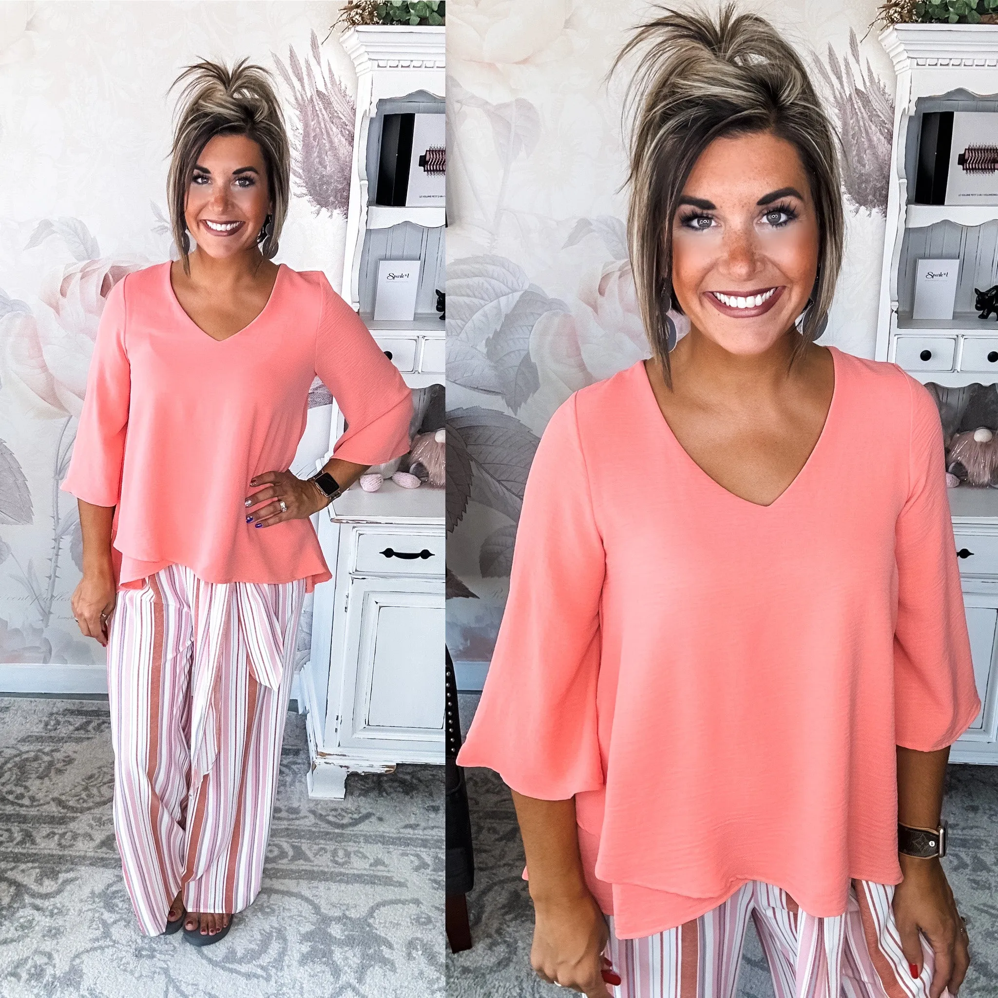 Let Me Adore You Blouse - Peach