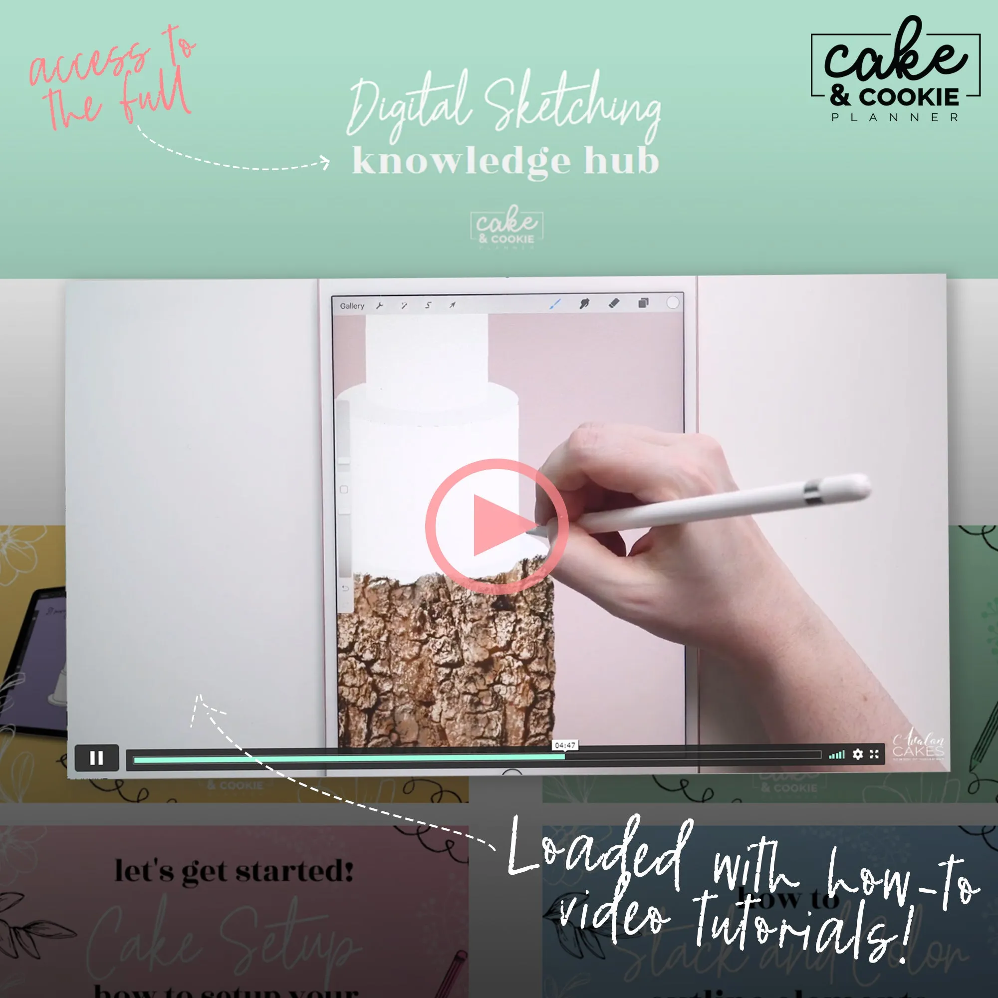 Marble Brushes & Stamps Procreate Pack - Digital Cake Sketching