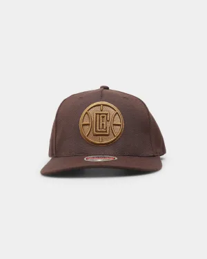 Mitchell & Ness Los Angeles Clippers 'Lux Brown' Classic Red Snapback Baroque Brown