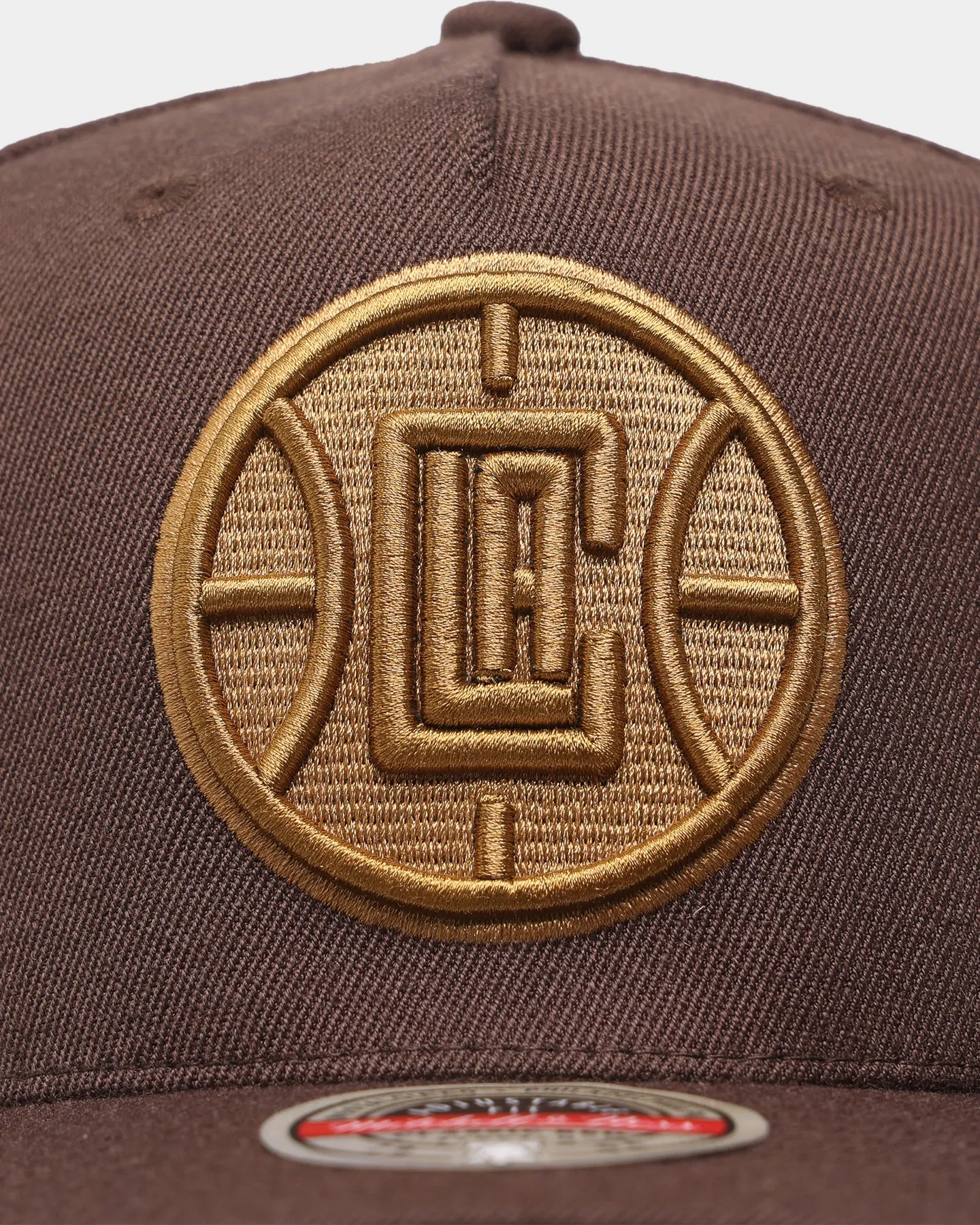 Mitchell & Ness Los Angeles Clippers 'Lux Brown' Classic Red Snapback Baroque Brown