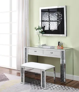 Noralie Mirrored & Faux Diamonds Vanity Desk