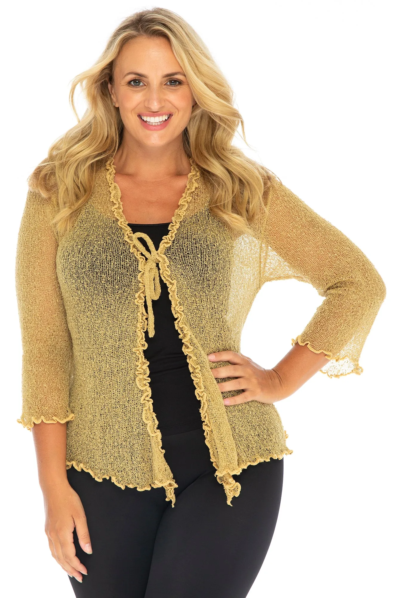 Plus Size Ruffle Bolero Cardigan Shrug