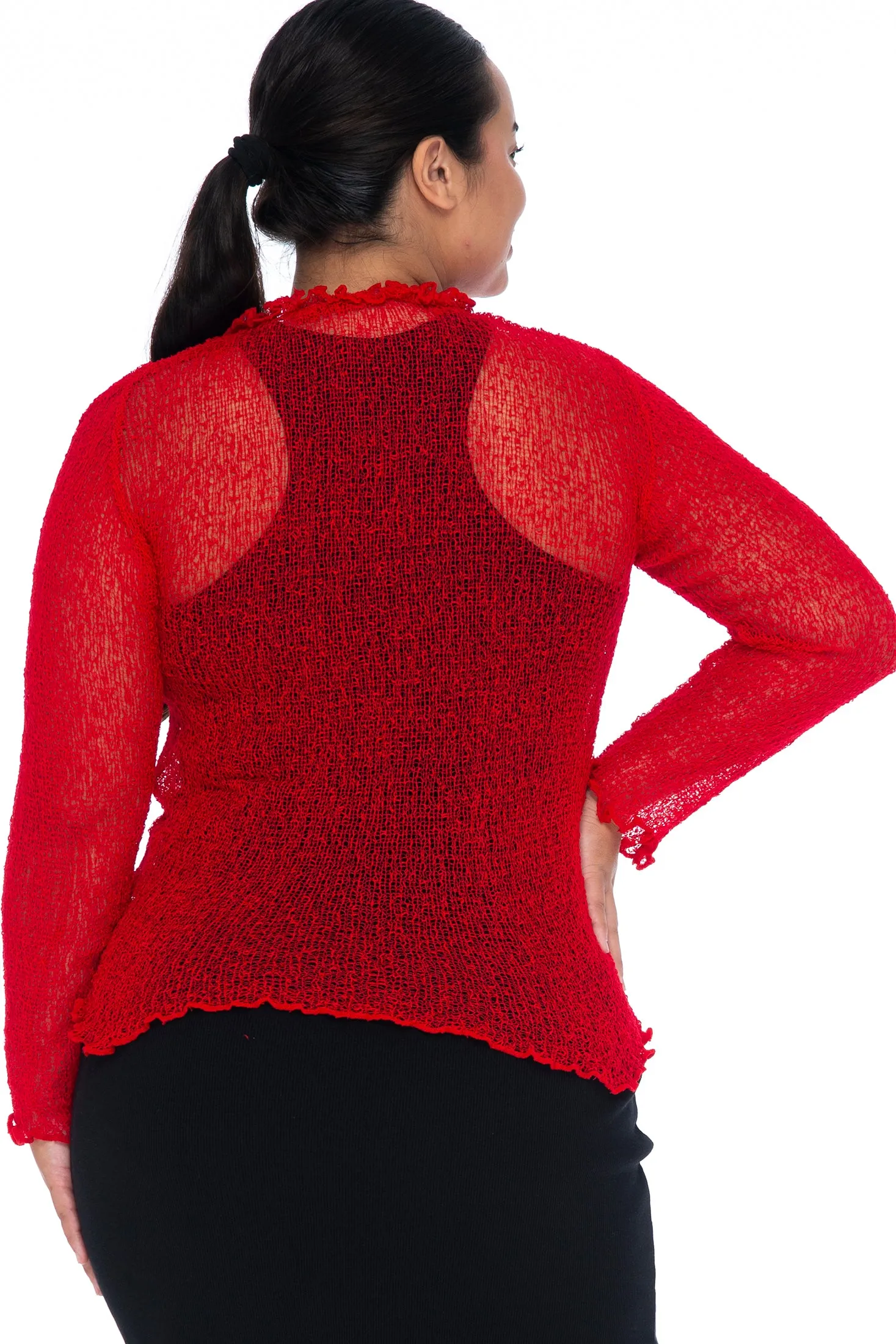 Plus Size Ruffle Bolero Cardigan Shrug