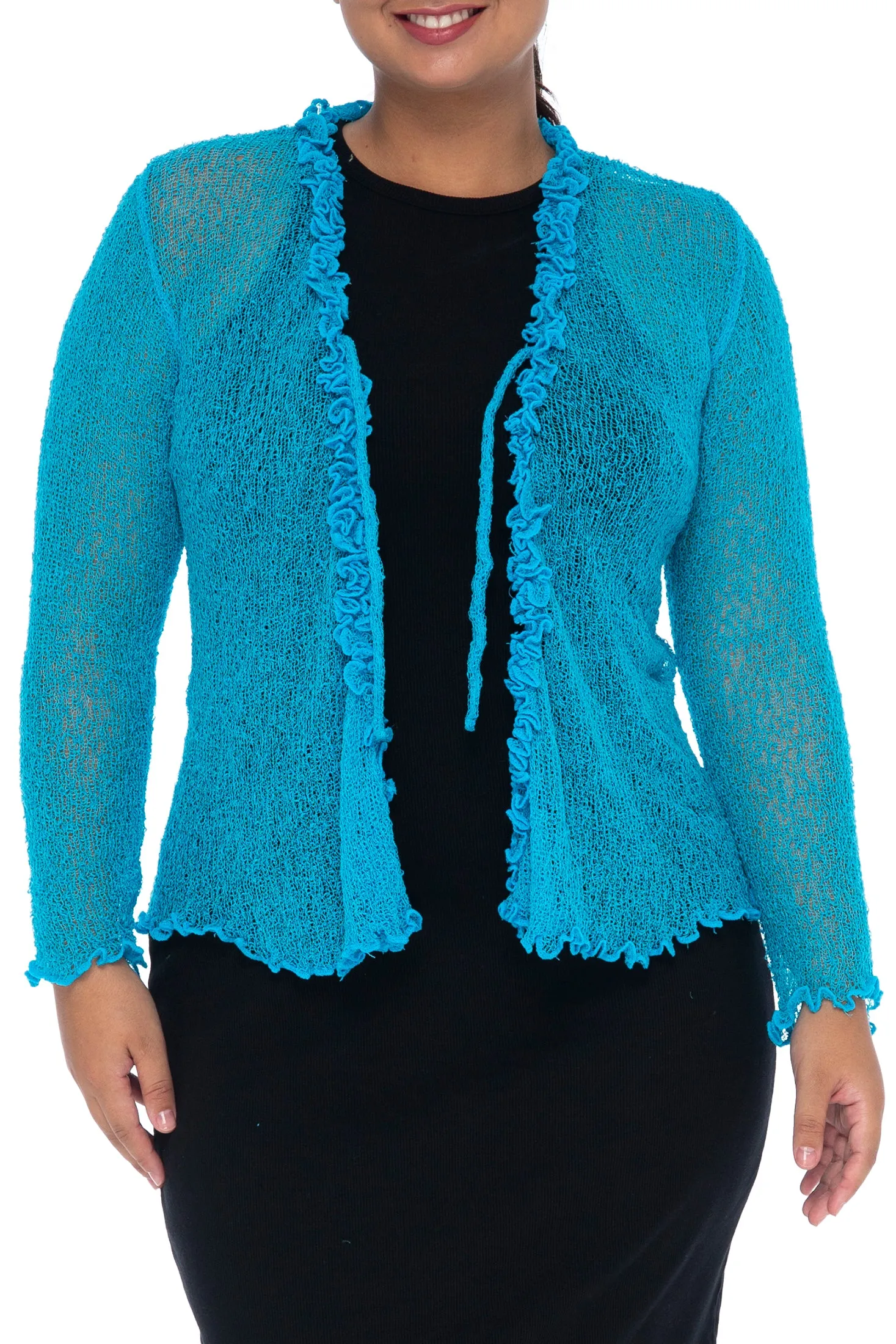 Plus Size Ruffle Bolero Cardigan Shrug