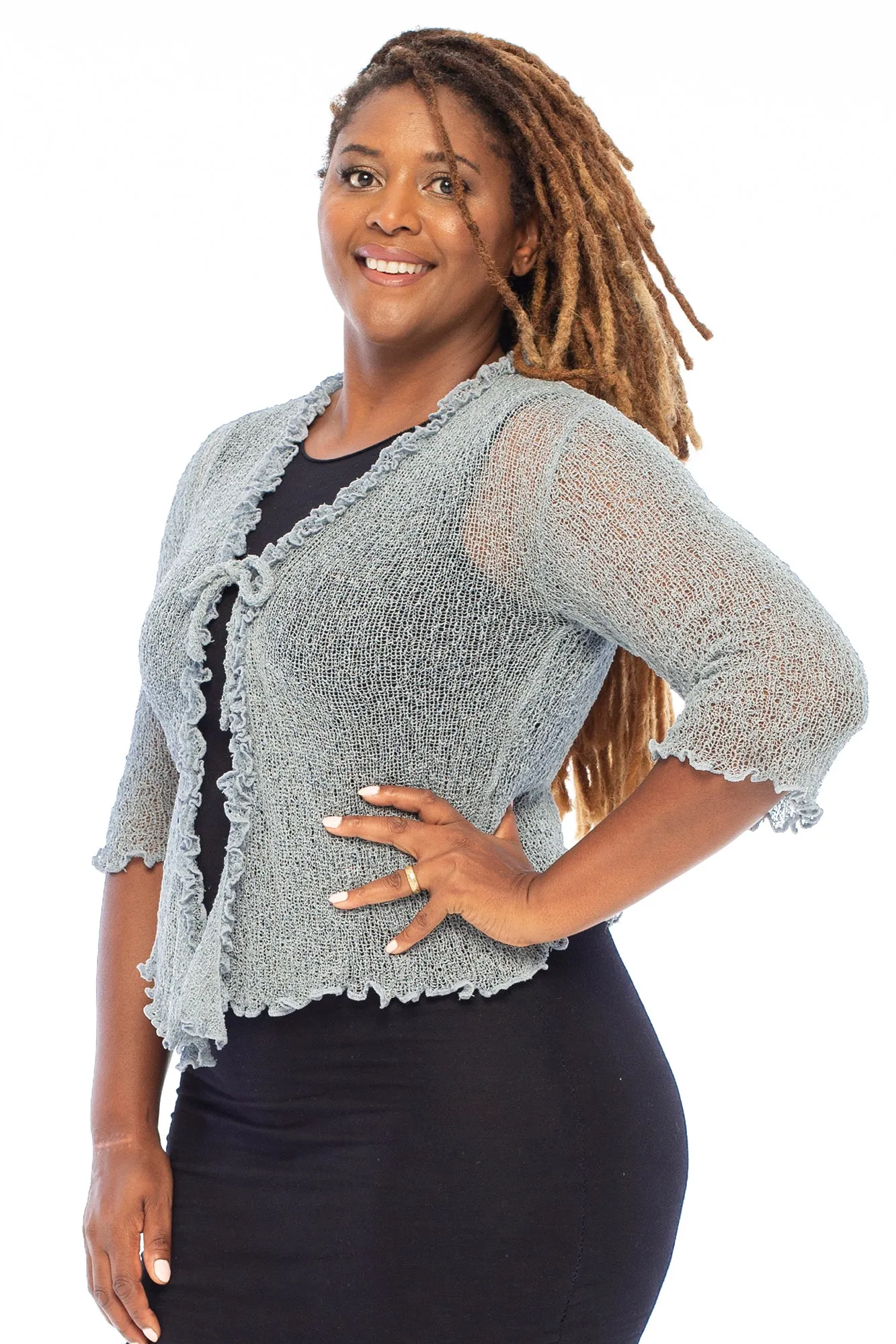 Plus Size Ruffle Bolero Cardigan Shrug