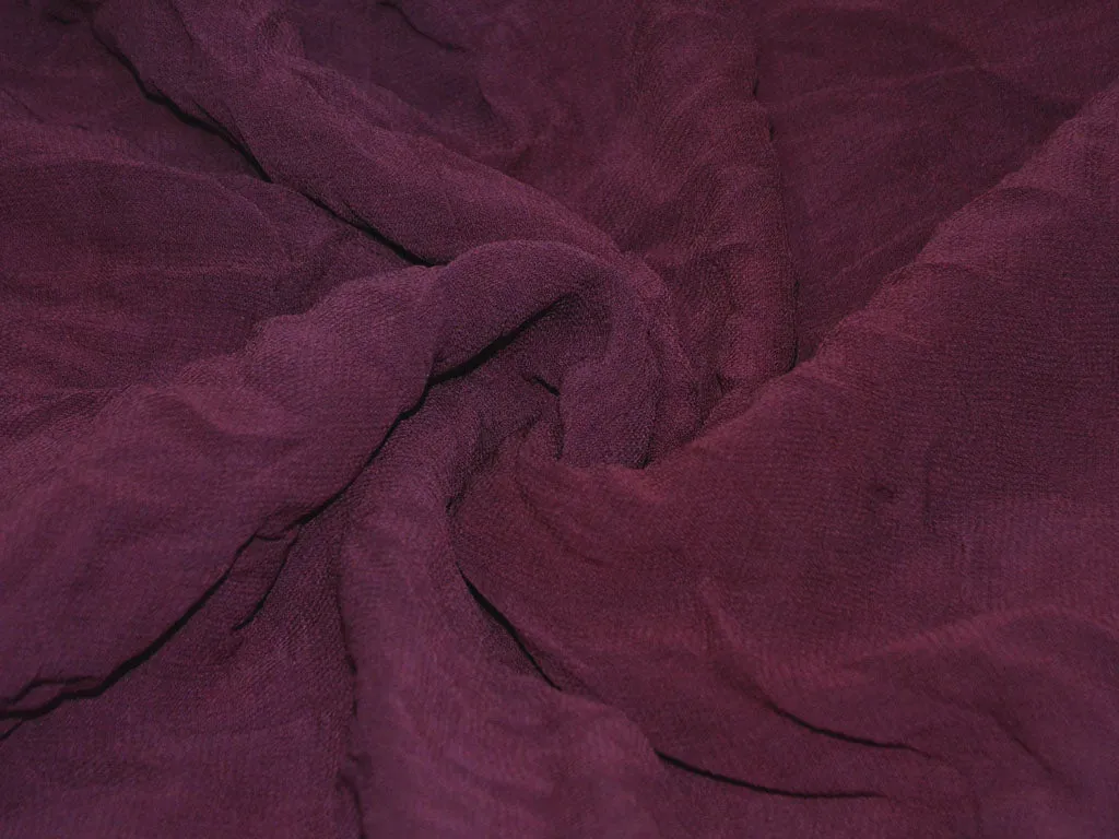 Precut Wine Plain Crushed Georgette Fabric