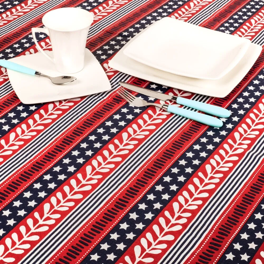 "Americana" 52"x52" PEVA flannel backed tablecloth