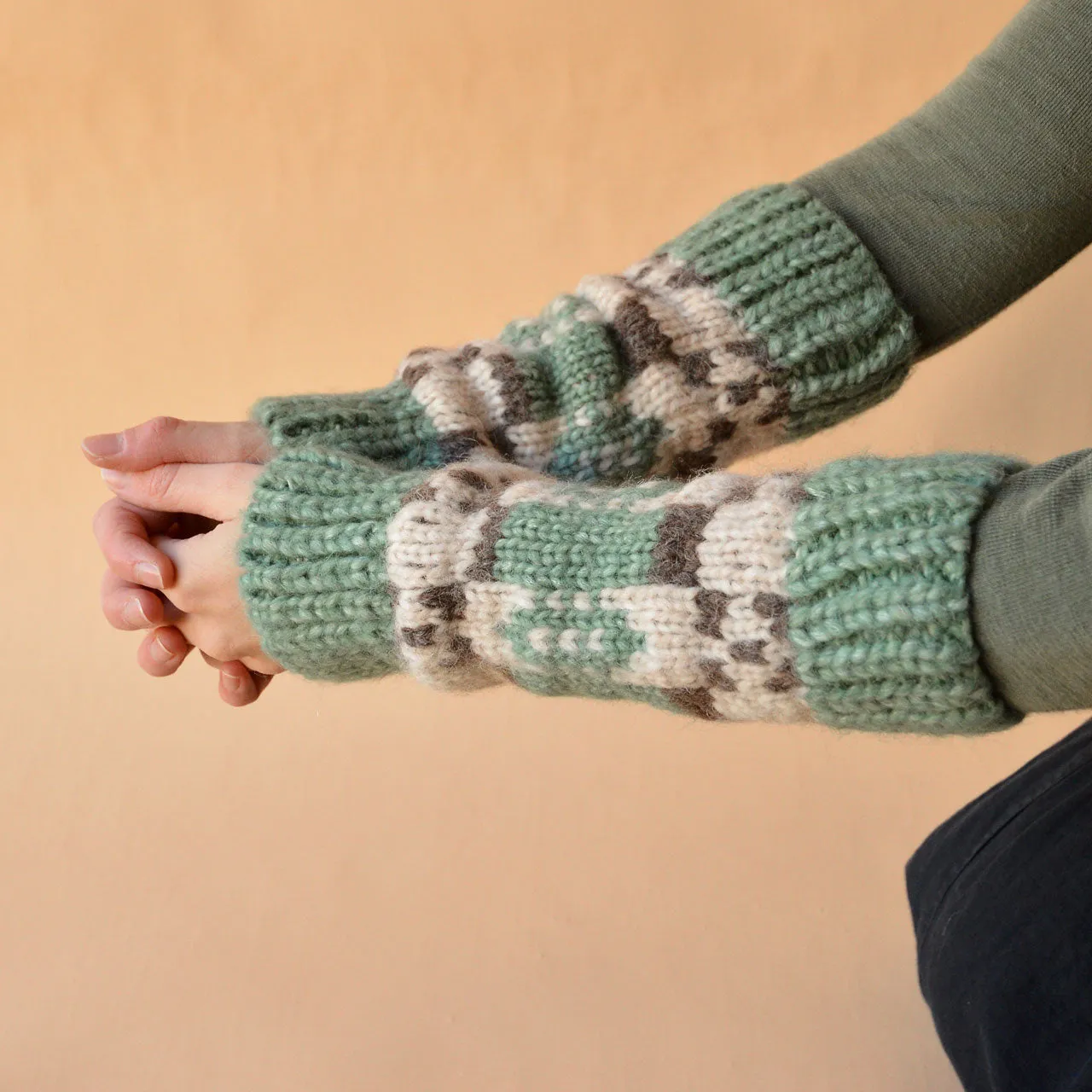 Sglefrio Arm Warmers - Alpaca/Cotton/Merino (Adults) *Last One!