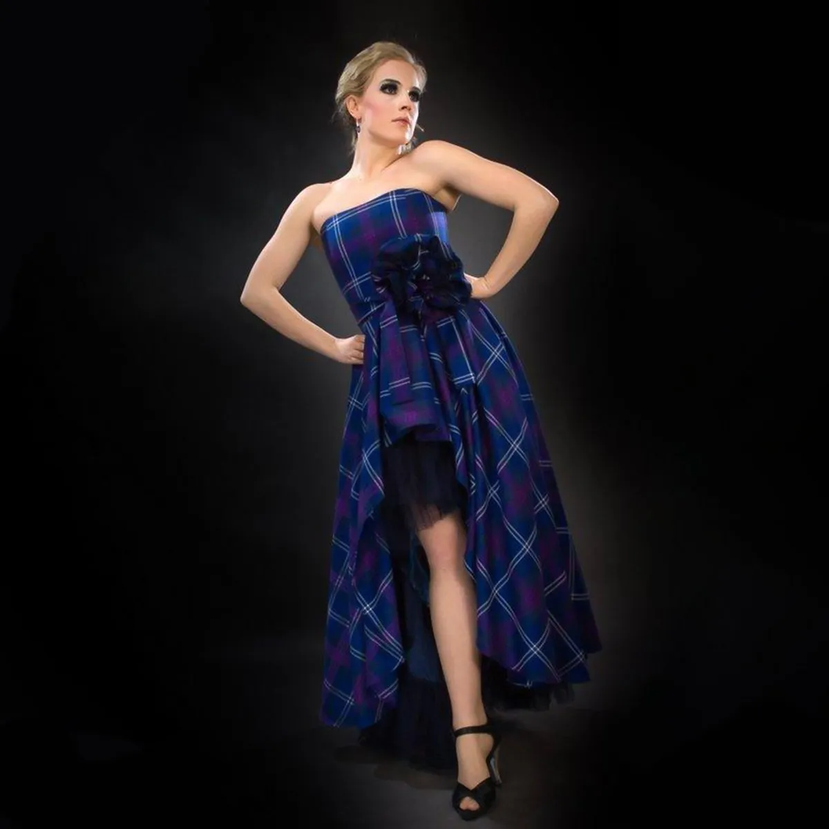 Sofia Long Tartan Evening Dress