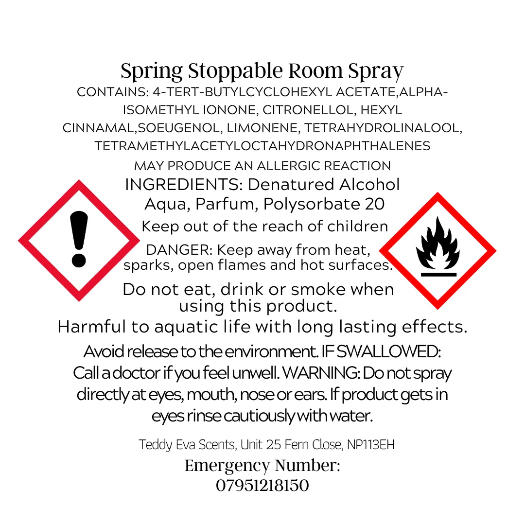 Spring Stoppable 150ml Room Spray