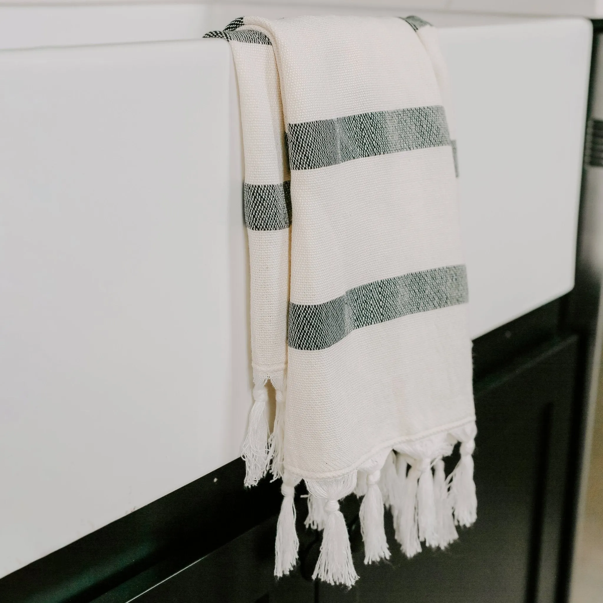 Turkish Cotton   Bamboo Hand Towel - Single Stripe