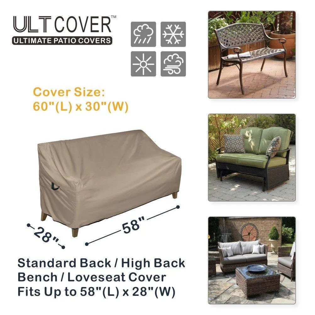 ULT Cover 100% Waterproof Outdoor Sofa Cover Durable Patio Loveseat/Bench Covers 58&quot;(L)x28&quot;(W)x35&quot;/24&quot;(H)